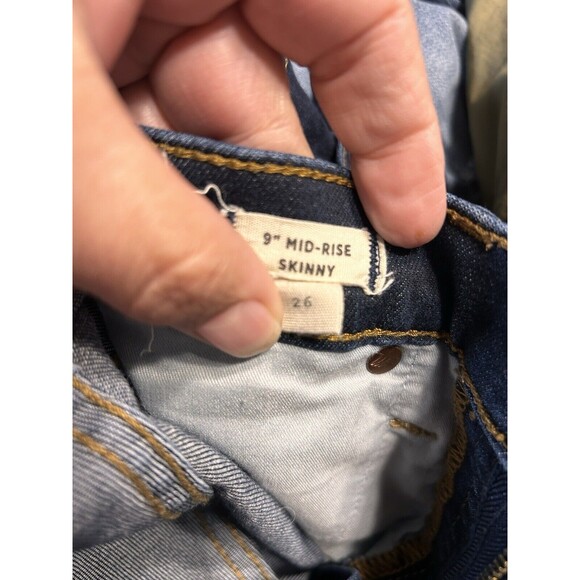 Madewell Jeans Women’s Size 26 Dark Blue Denim 9" Mid Rise Skinny 5 Pocket Dress - Picture 3 of 8